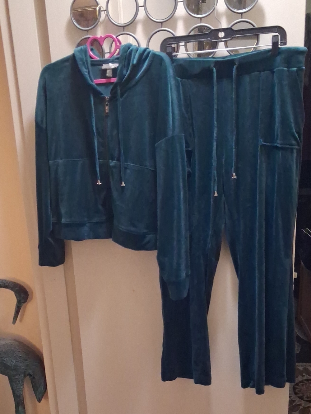TEAL VELOUR HOODED Sweatsuit
